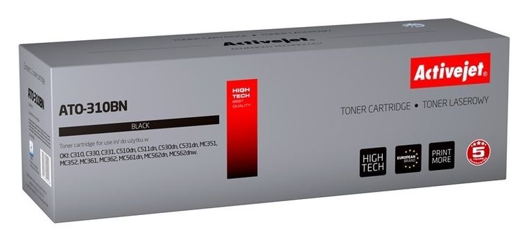 Activejet, toner do drukarki, zamiennik OKI 44469803, Supreme, 3500 stron, czarny, ATO-310BN