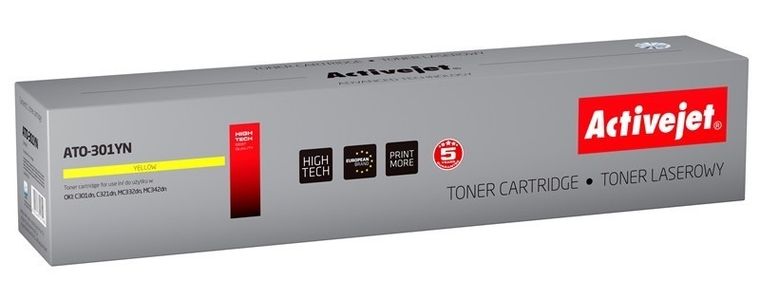Activejet, toner do drukarki, zamiennik OKI 44973533, Supreme, 1500 stron, żółty, ATO-301YN