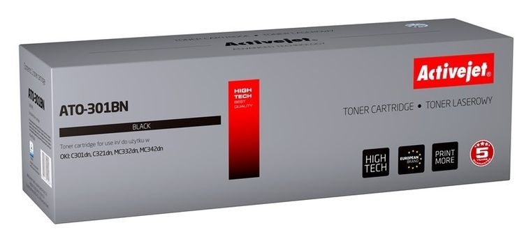 Activejet, toner do drukarki, zamiennik OKI 44973536, Supreme, 2200 stron, czarny, ATO-301BN