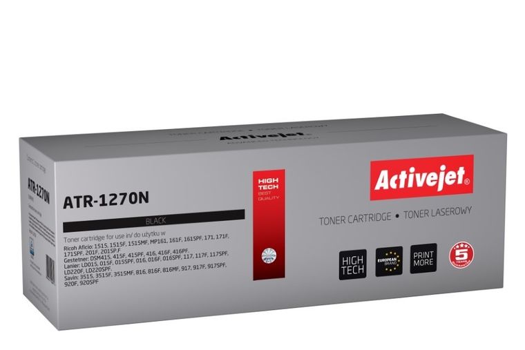 Activejet, toner do drukarki, zamiennik Ricoh 1270D 888261, Supreme, 7000 stron, czarny, ATR-1270N