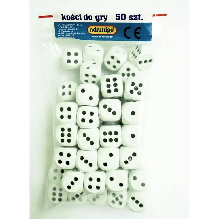 Adamigo, kości do gry, 50 szt.