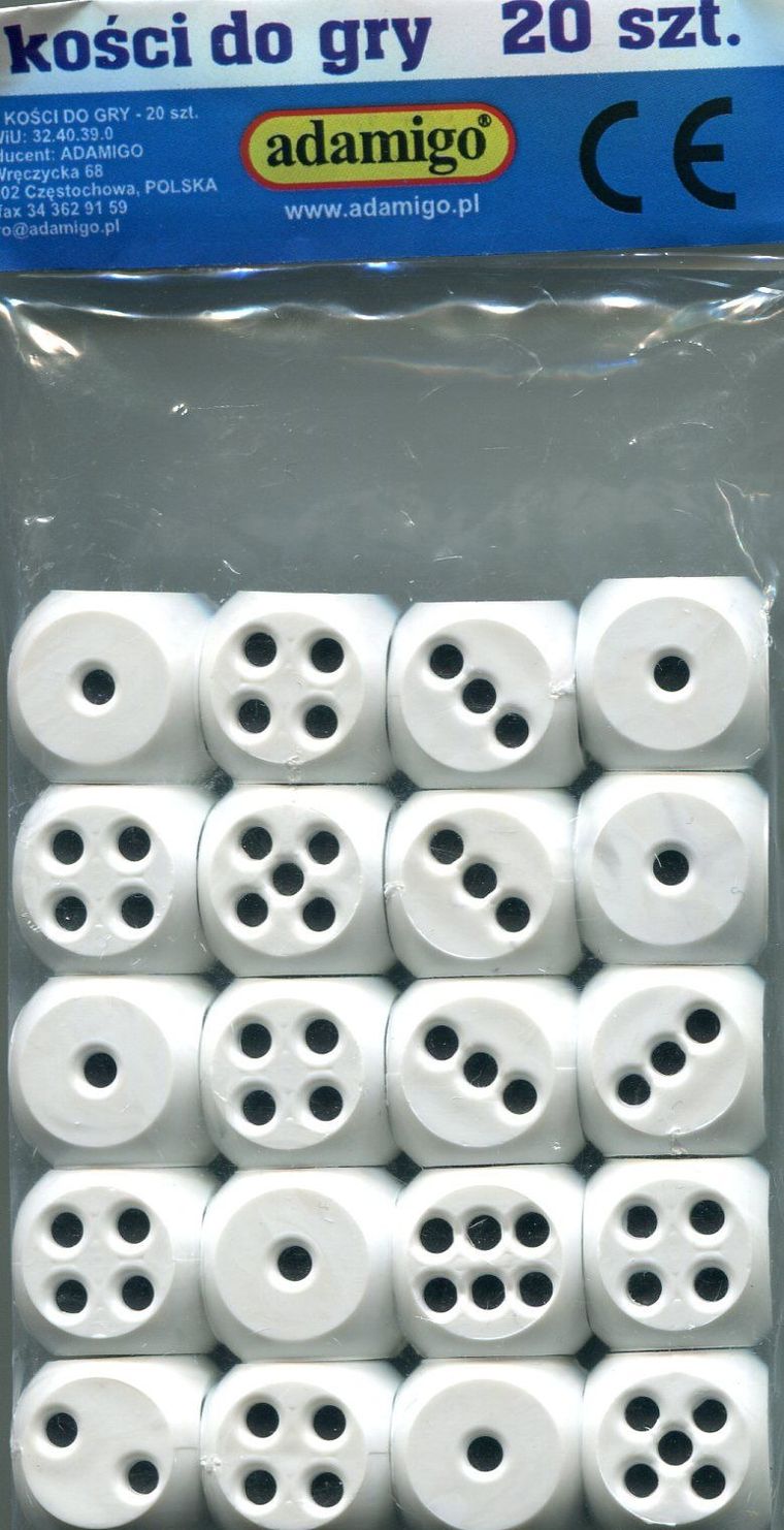 Adamigo, Kości do gry