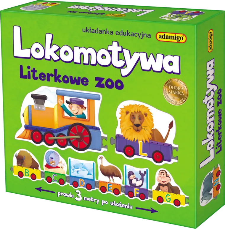 Adamigo, Lokomotywa, literkowe zoo, puzzle, 25 elementów