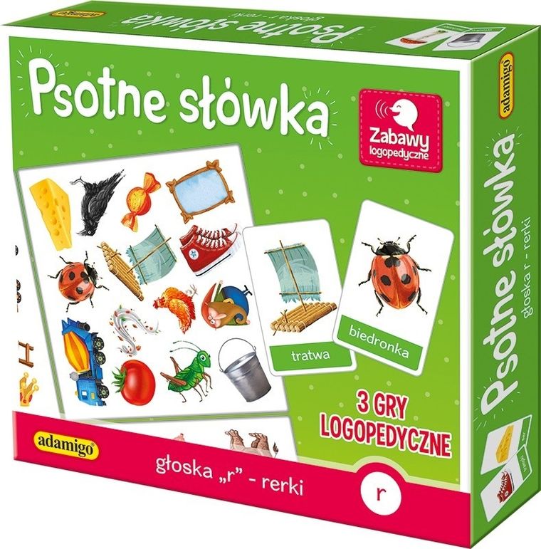 Adamigo, Psotne słówka, głoska r, 3 gry logopedyczne