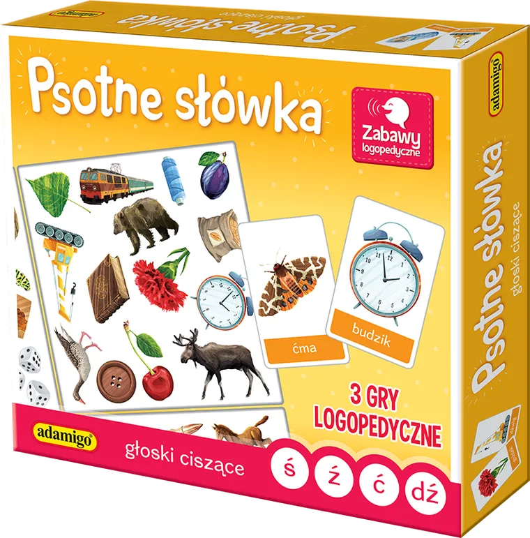 Adamigo, Psotne słówka, głoski ciszące, 3 gry logopedyczne