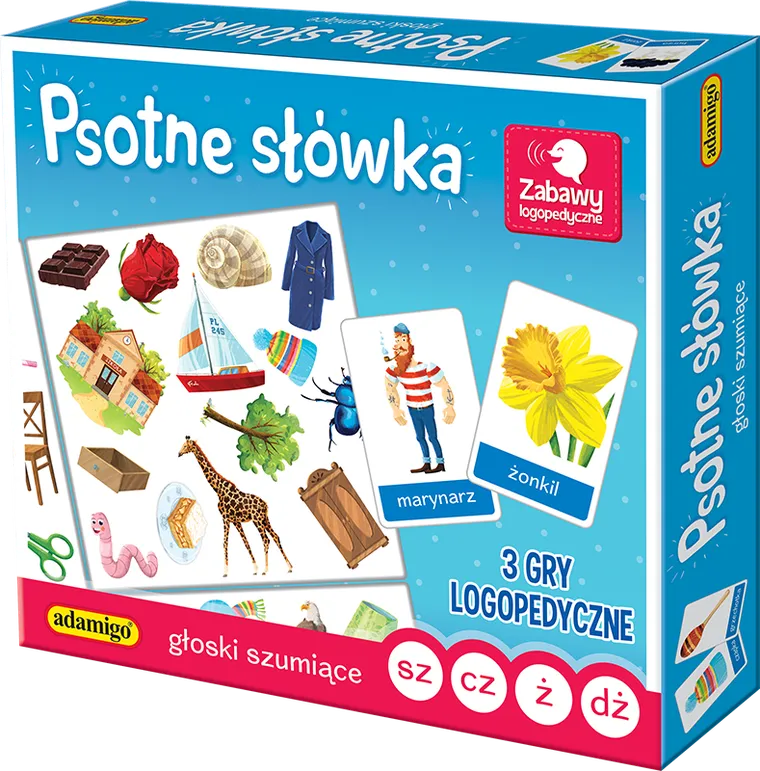 Adamigo, Psotne słówka, głoski szumiące, 3 gry logopedyczne