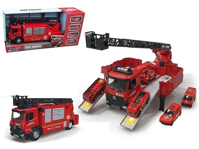 Adar, auto straży pożarnej z rozkładaną naczepą