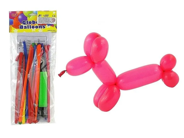 Adar, balony długie z pompką, 20 szt