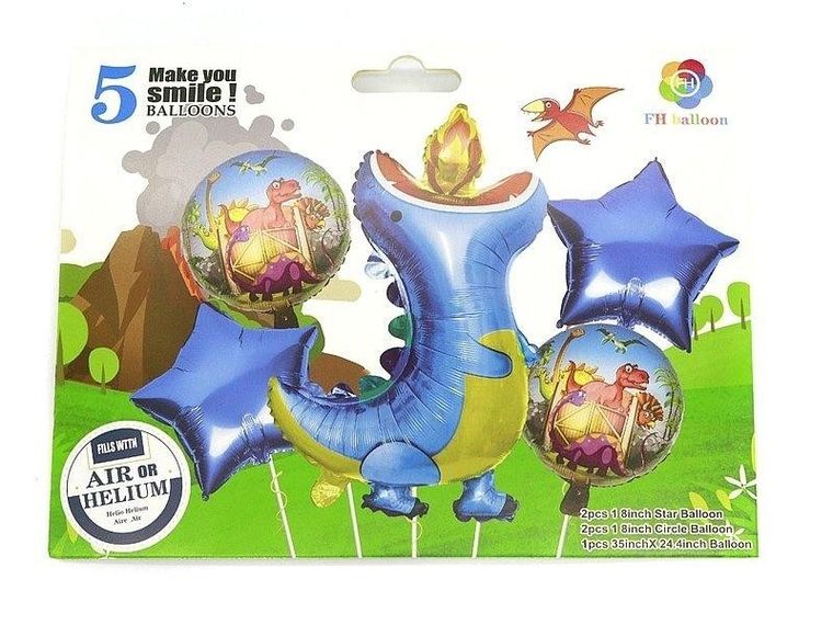 Adar, balony, party Smok, 5 szt.