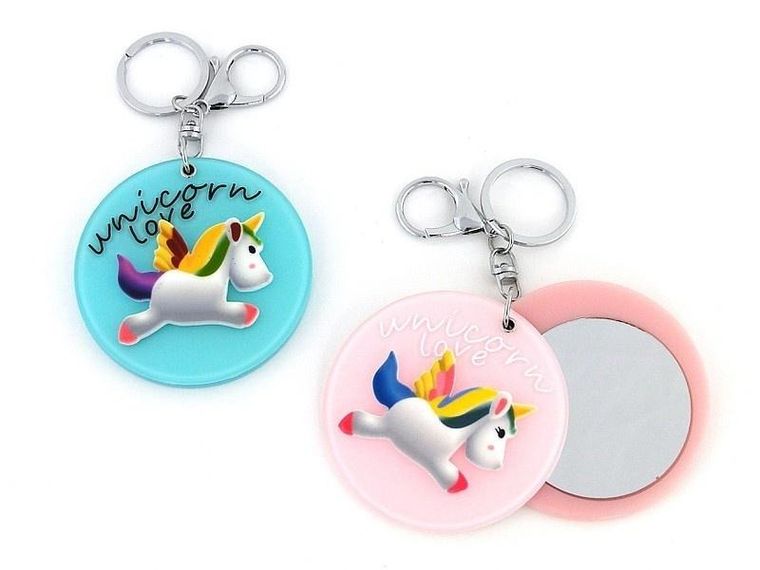 Adar, brelok, jednorożec z lusterkiem, 1 szt.