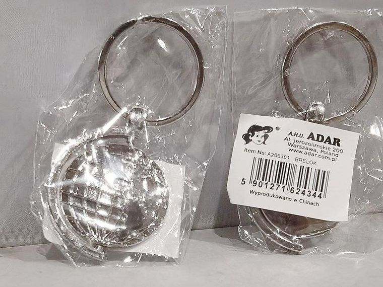 Adar, brelok metalowy, globus, 1 szt.
