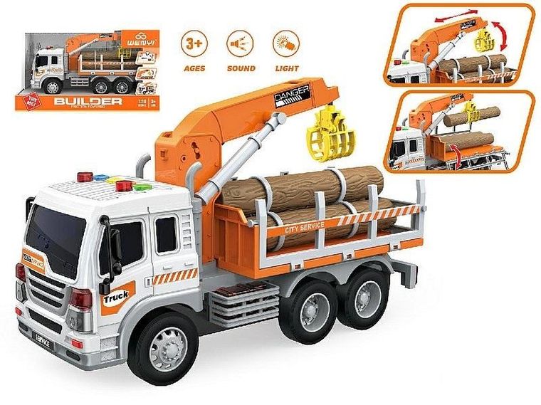 Adar, ciężarówka z ładowarką do drewna, 1:16