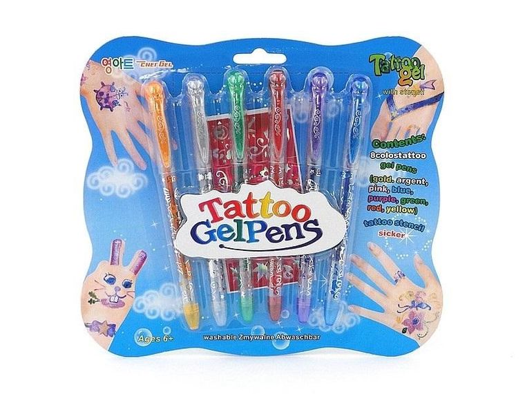 Adar, długopisy brokatowe do tatuażu, 6 szt.