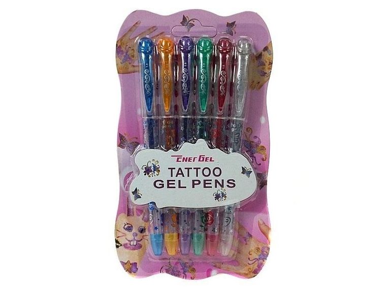 Adar, długopisy żelowe do tatuażu, 6 kolorów