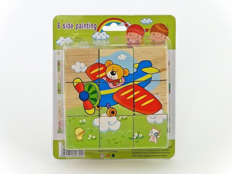 Adar, drewniane klocki obrazkowe, 9 elementów