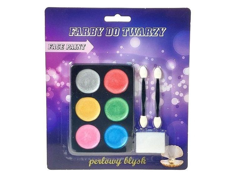 Adar, farby do malowania twarzy, perłowe, 6 kolorów