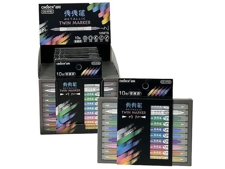 Adar, flamastry dwustronne, 10 kolorów