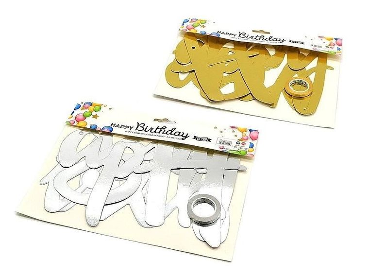 Adar, girlanda urodzinowa, Happy birthday, 25-20 cm, 1 szt.