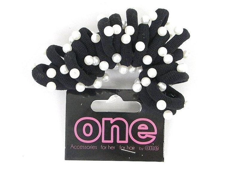 Adar, gumka do włosów z perełkami, 18 szt.