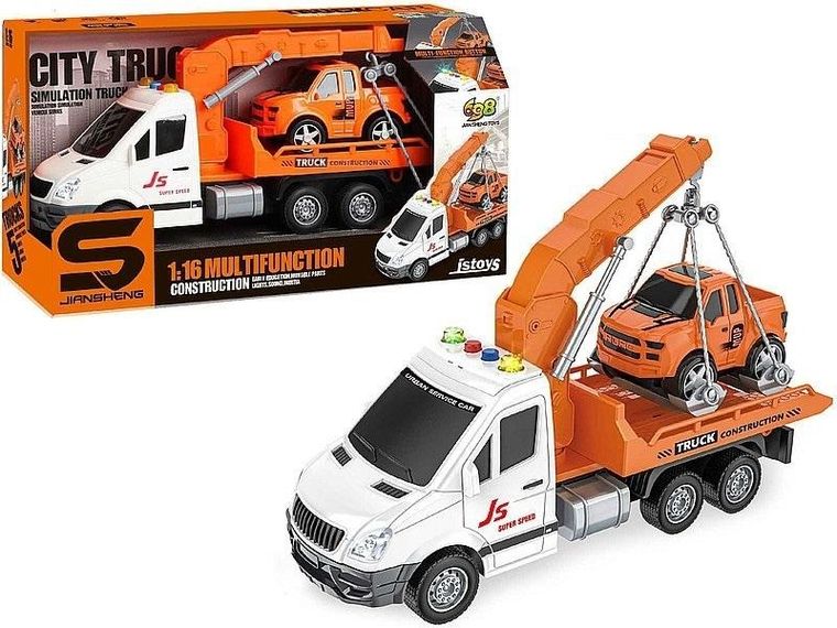 Adar, holownik z autem, interaktywny pojazd budowlany, 1:12