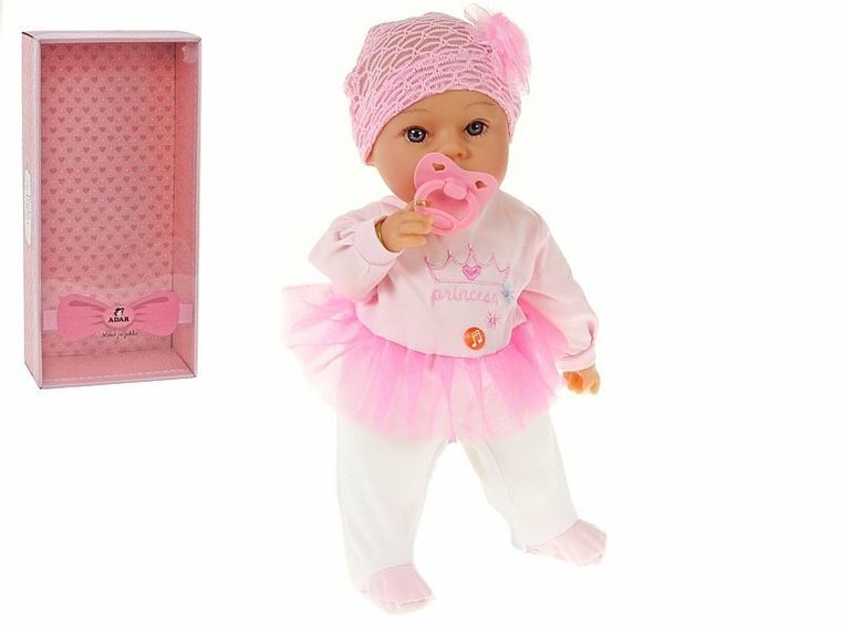 Adar, interaktywna lalka bobas z dźwiękiem, mówi i śpiewa po polsku, tiulowa spódniczka