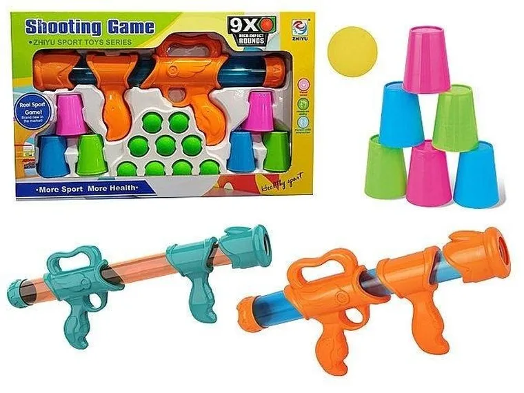 Adar, karabin na piłeczki, z zestawem kubeczków