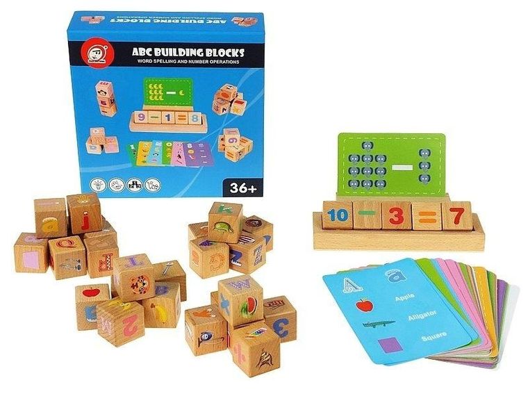 Adar, klocki drewniane z kartami edukacyjnymi