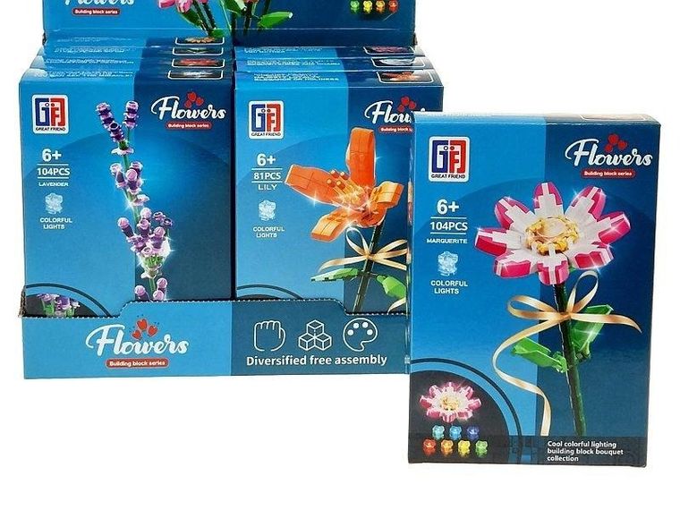 Adar, klocki kwiaty ze światłem, 1 szt.