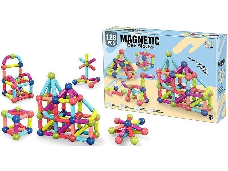Adar, klocki magnetyczne 3D, 128 elementów