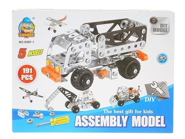 Adar, klocki metalowe do skręcania, 176 elementów