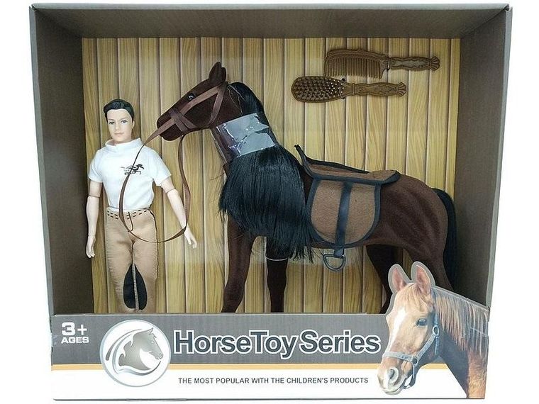 Adar, koń z dżokejką, figurka