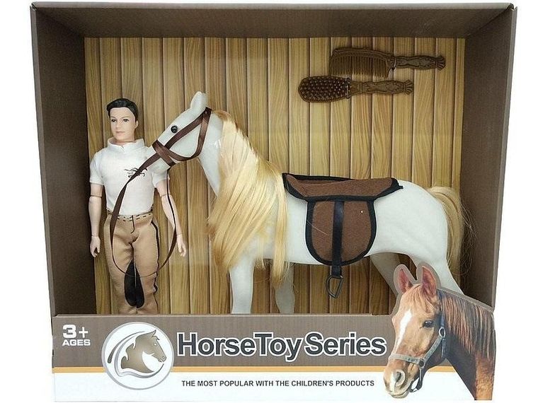 Adar, koń z dżokejką, figurka