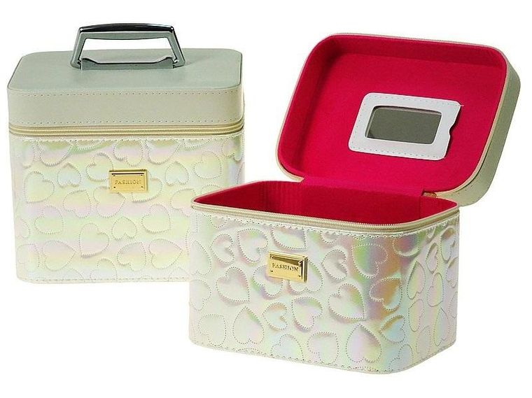 Adar, kuferek M, walizka z lusterkiem na zamek, 21-14-13 cm