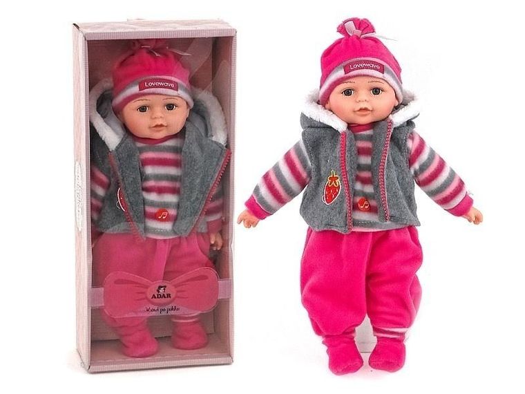 Adar, lalka bobas śpiewa i mówi po polski, 35 cm