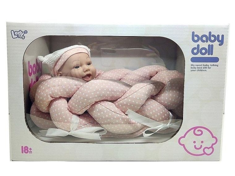 Adar, lalka bobas z kocykiem i butelką, 25 cm