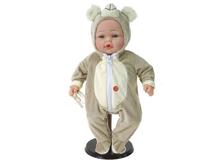 Adar, lalka śpiewająca i mówiąca po polsku, beżowy miś, 40 cm