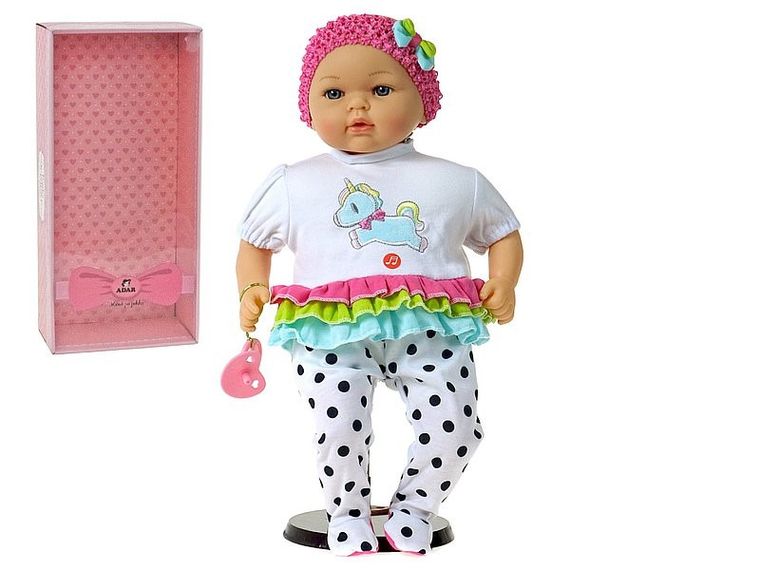 Adar, lalka śpiewająca i mówiąca po polsku, ubranko w kropki, 45 cm