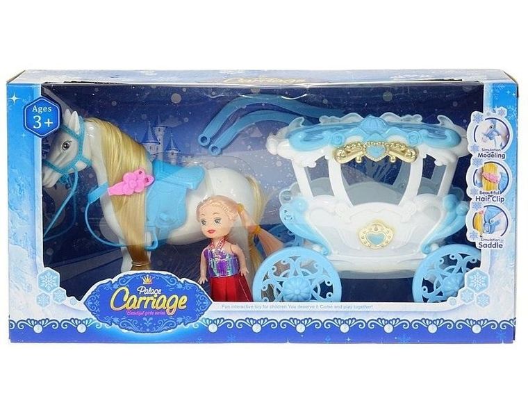 Adar, lalka z karoca i koniem, 7 cm