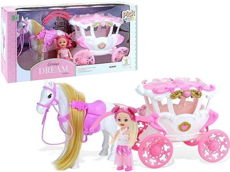 Adar, lalka z karocą koniem, 8 cm