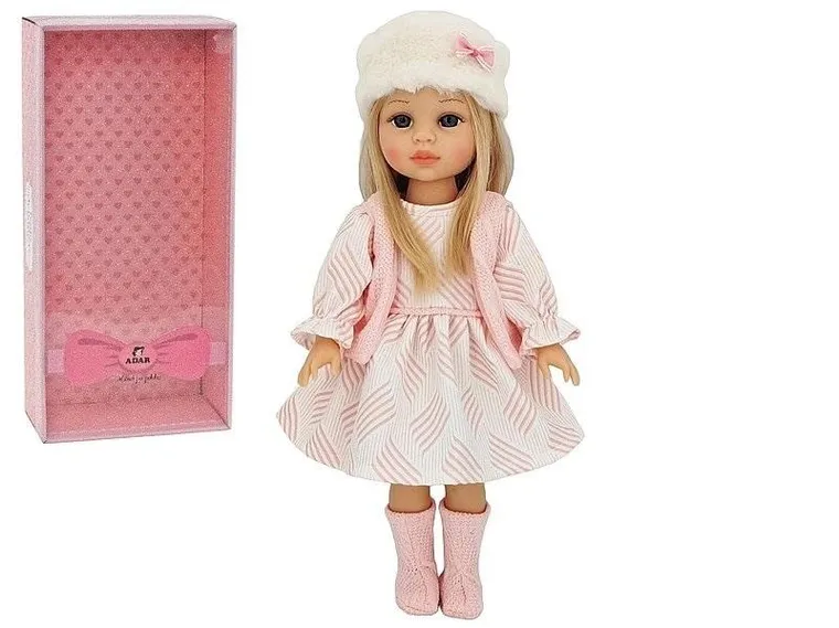 Adar, lalka z polskim dźwiękiem, sukienka różowa, 38 cm