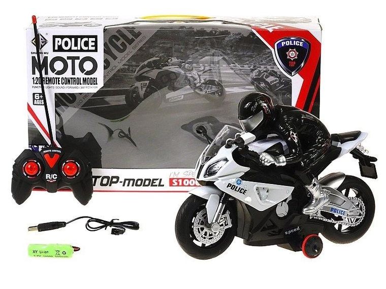 Adar, motocykl policyjny, zdalnie sterowany, 1:20