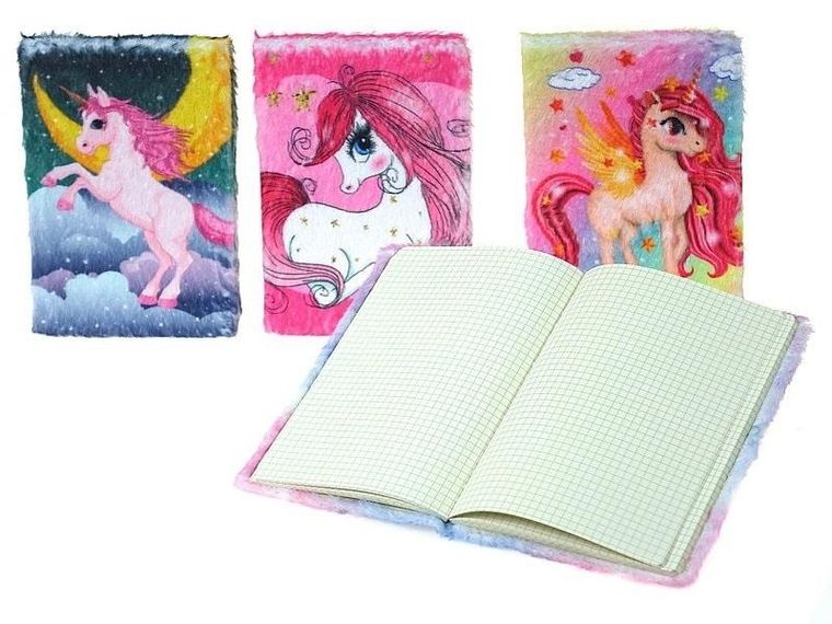 Adar, notes pluszowy A5, 80 kartek, jednorożec, 1 szt.