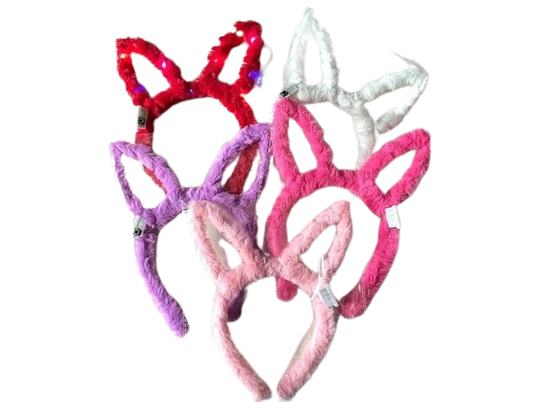 Adar, opaska pluszowa na włosy, królik ze światłem