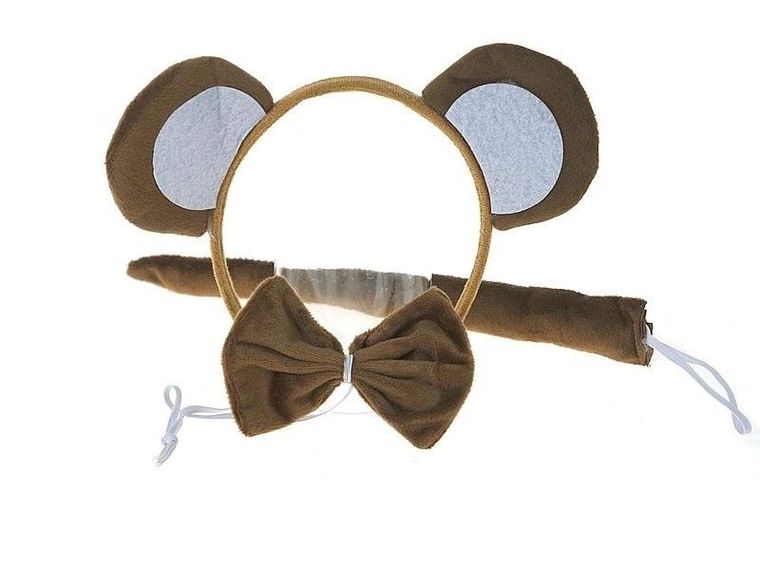 Adar, opaska uszy małpki pluszowe z ogonkiem