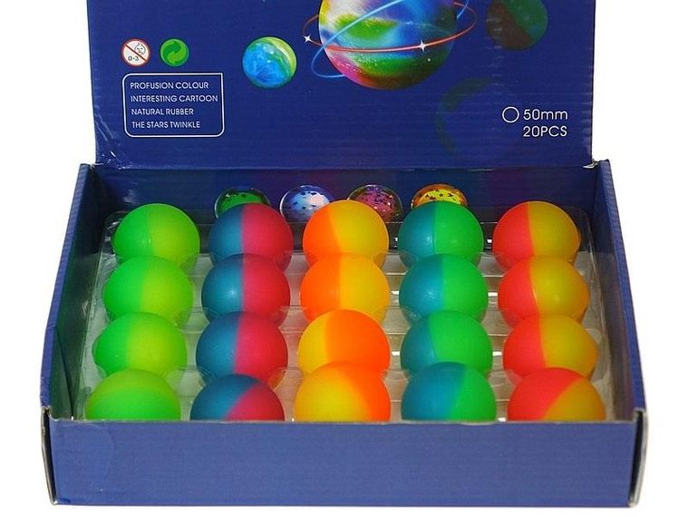 Adar, piłeczka kauczukowa, świecąca, 20 szt.