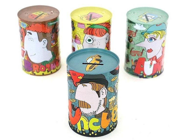 Adar, skarbonka metalowa, 12-8 cm, 1 szt.