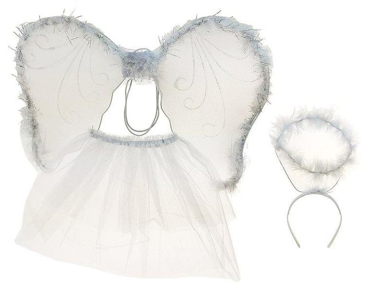 Adar, skrzydełka ze spódniczką, różdżka, aureolka