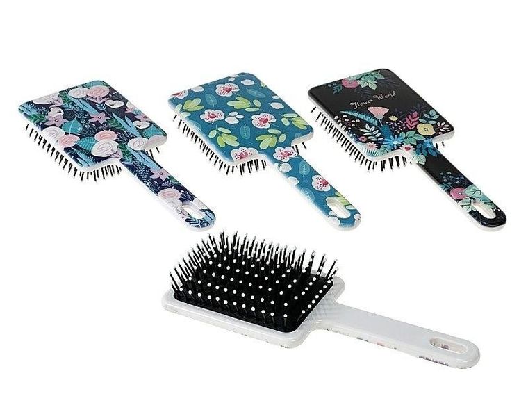 Adar, szczotka do włosów, plastikowa, kwiaty, 1 szt.