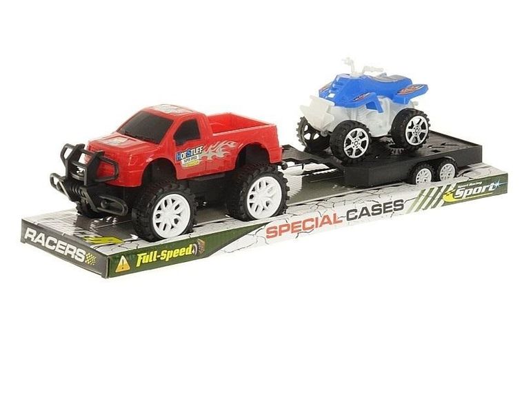 Adar, terenówka z przyczepą i quadem