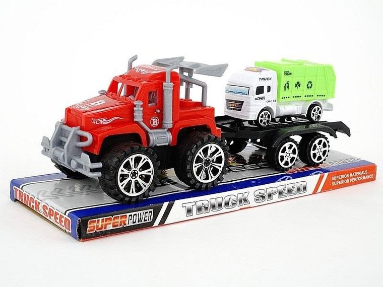 Adar, tir z lawetą i autem